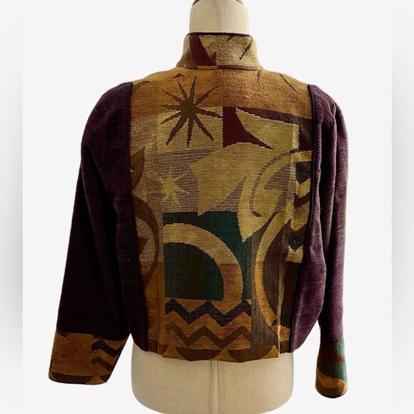 Vintage Cloud Bound Womens Jacquard Tapestry Open Jacket - Picture 2 of 6